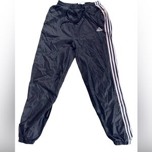 Vintage‎ Adidas Track Pants Windbreaker Joggers | Black 3-Stripe | Size M